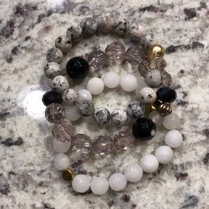 Black/white bracelet stack!